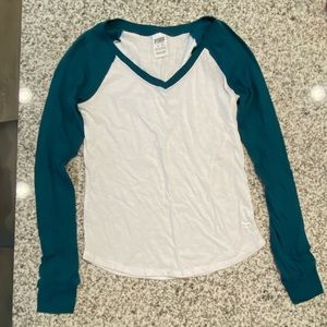 PINK long sleeve baseball t-shirt